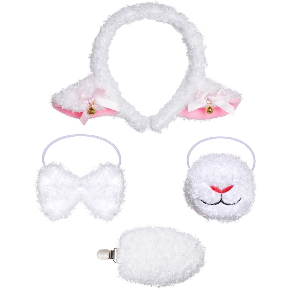 3374 4 Pcs Lamb Costume Accessory Set Sheep Ears Headband
